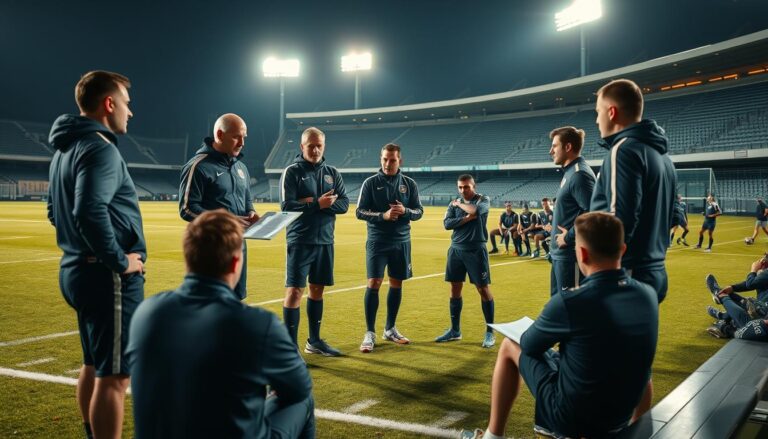 Football coaches in training