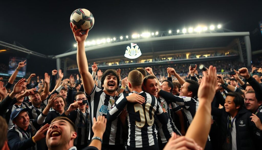 Newcastle's victory celebration